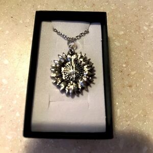 Fashion Jewelry Necklace, Sunflower opens to say “You Are My Sunshine”, 16”Chain